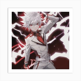 Anime Character With White Hair Art Print