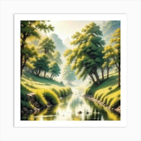 River In The Forest 63 Art Print