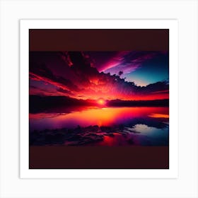 Sunset Over Water Art Print