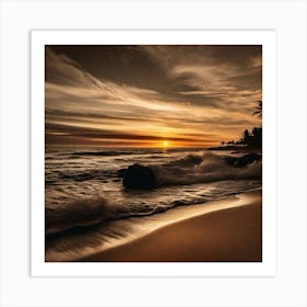 Sunset On The Beach 728 Art Print