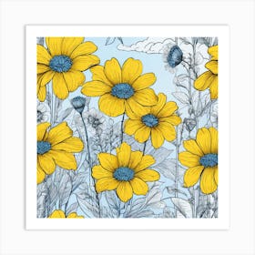 Yellow Daisies 10 Art Print