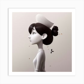 Girl In A Hat Art Print