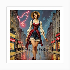 Girl In A Dress Art Print