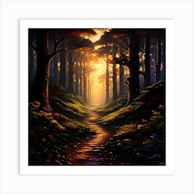 Path In The Woods 3 Art Print