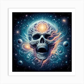 Skull In Space 2 Art Print