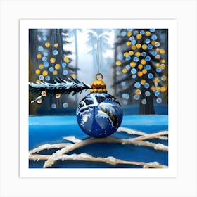 Winter Wonderland Christmas Ornament Painting Art Print