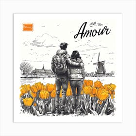 Across country love Holland Art Print