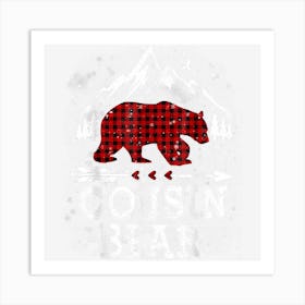 Cousin Bear Red Plaid Matching Family Pajama Christmas 2022 Art Print