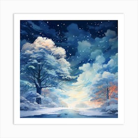 Frost-kissed Holiday Hues Art Print