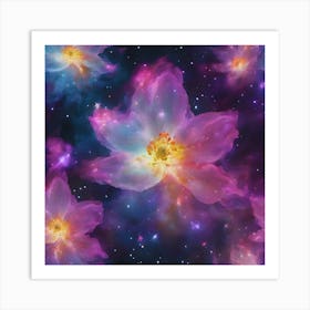 Nebula Flowers 1 Art Print