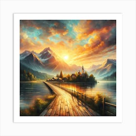 Sunset By The Lake 3 Art Print