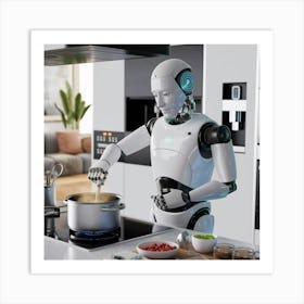 A 3d Render Of A Smart Robot Cooking Foo N0gb73 Hq6au30mlfi5x6w Srtn1kzaqs Pw5tuymeeng Art Print