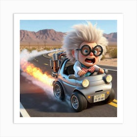 Cartoon Character Driving A Car 5 Art Print