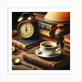 Old Books And Coffee Art Print