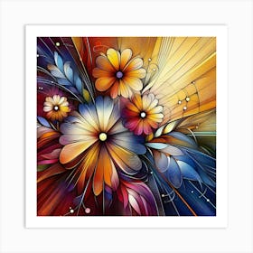 Abstract Flower Painting 3 Art Print