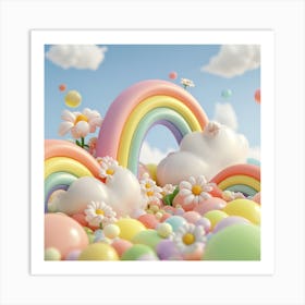 Colourful Rainbows-Candy Clouds Art Print