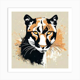 Illustration grunge Puma Art Print