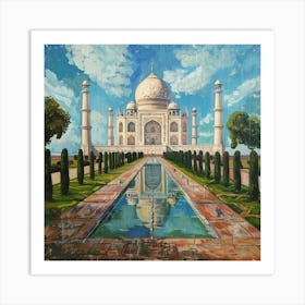 A Taj Mahal In Agra Oil Painting Illustration 1719953752 1 Art Print