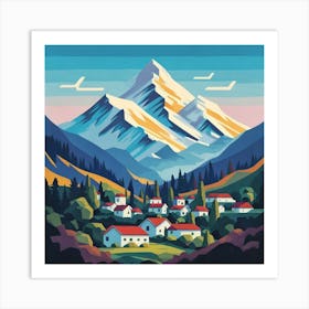 Mountain Village Art Print