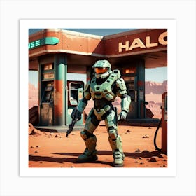 Halo Gas Station Art Print