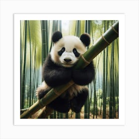 Panda Bear In Bamboo Forest 2 Art Print