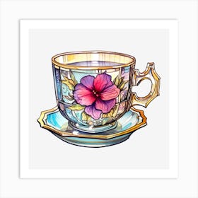 Hibiscus Tea Cup Art Print