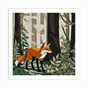 Fox In The Woods 19 Art Print