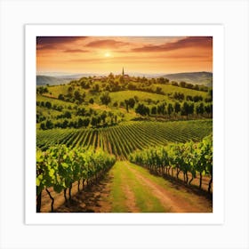 Sunset In Tuscany 2 Art Print