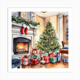 Christmas In The Living Room 55 Art Print