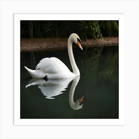 Swan In Water2 Art Print