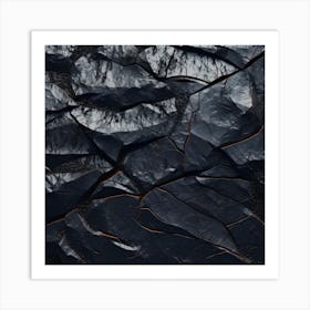 Black Cracks In The Rock Art Print