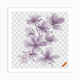 Watercolor Flowers Png Art Print