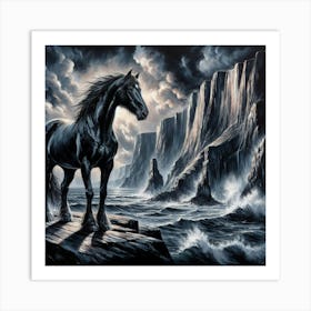 Black Horse Art Print