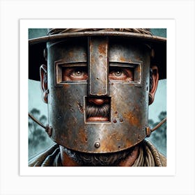 Soldier With A Helmet Art Print