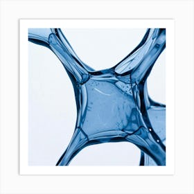 Close Up Of A Blue Glass Art Print