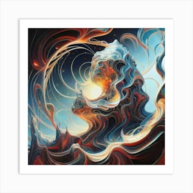 Interstellar laser light line pattern abstract art Art Print