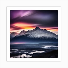 Sunset In The Mountains 6 Art Print