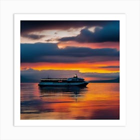 Sunset Cruise Ship 11 Art Print