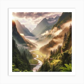 Sunrise In The Mountains 19 Art Print