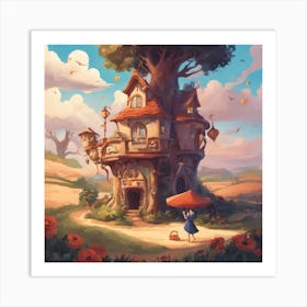 Forest Treehouse Art Print