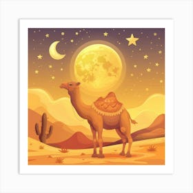 Camel In The Desert 18 Art Print