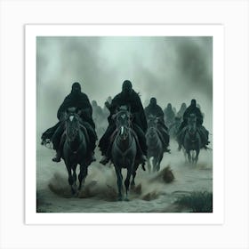 Group Of Men On Horses Art Print