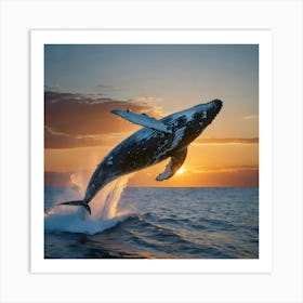 Humpback Whale Leaping 6 Art Print