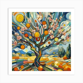 Abstract modernist Almond tree Art Print