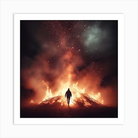 Blazing heart Art Print