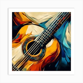 Acoustic Guitar Abstract Inspired by Diego Velazquez Art Print