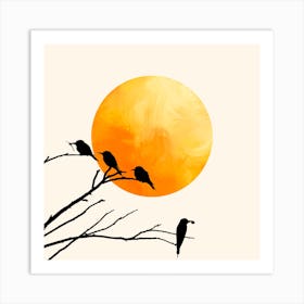 Sun And Bird Design 1 Art Print