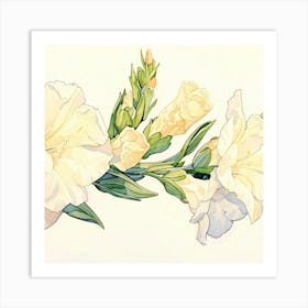 White Flowers 1 Art Print