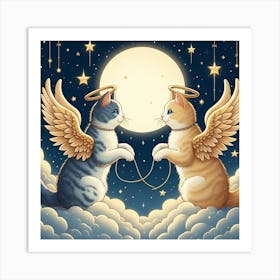 Angel Cats Art Print