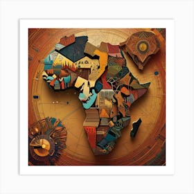 Africa Map 1 Art Print